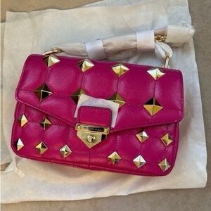 Michael Kors Wildberry Soho Studded Leather Shoulder Bag, authenticated